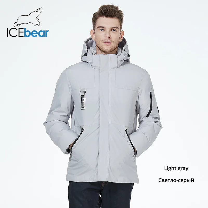 ICEbear 2023 hooded jacket winter essential clothing windproof and warm men's coat fashionable male parka MWD21926I