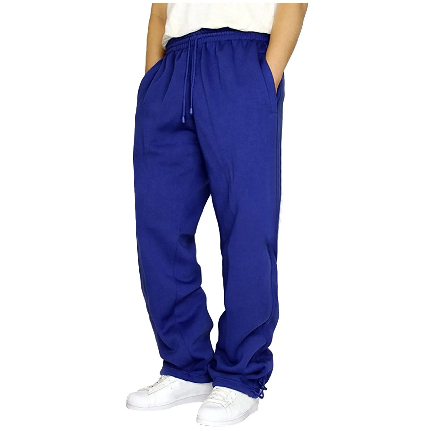 Black Plain Sweatpants Straight Leisure Workout Trousers Bottoms Baggy Men'S Autumn Winter Trousers Sportswear Pantalones