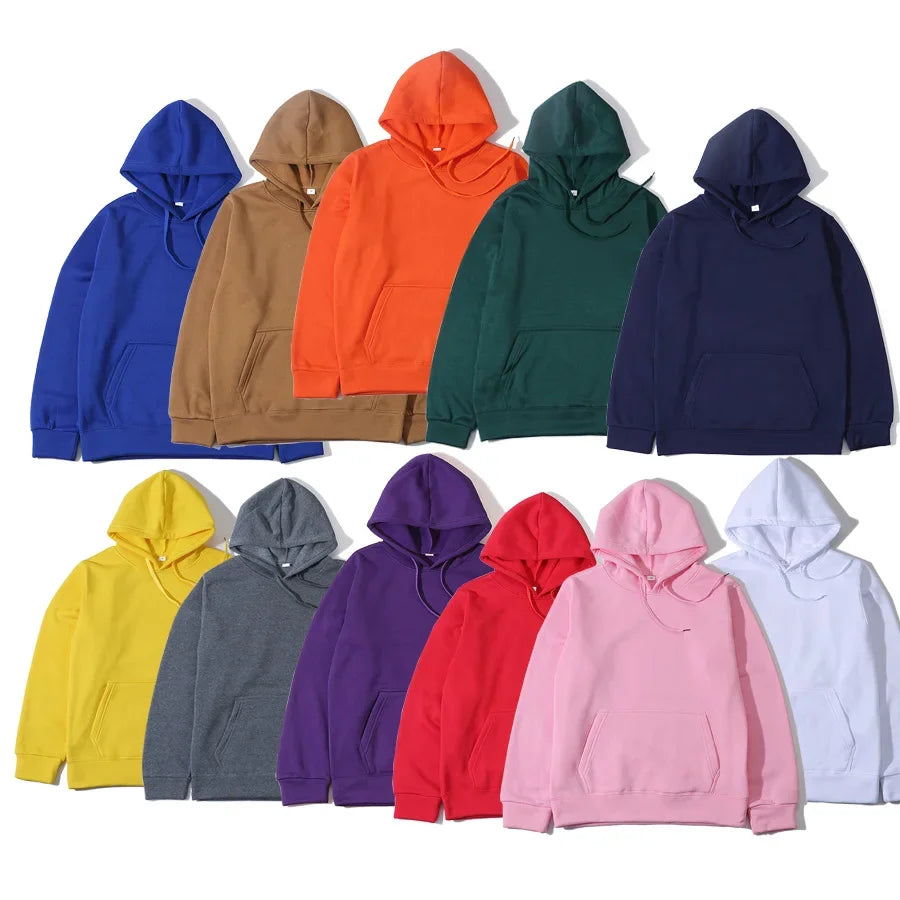 2023 Brand Men's Hoodie Harajuku Student Sweatshirt Pure Color Fashion Simple Streetwear Men's And Women's Pullover Sweatshirt