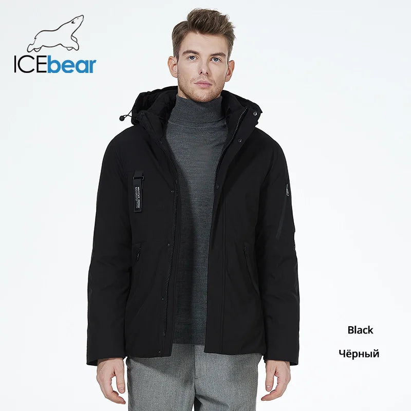 ICEbear 2023 hooded jacket winter essential clothing windproof and warm men's coat fashionable male parka MWD21926I