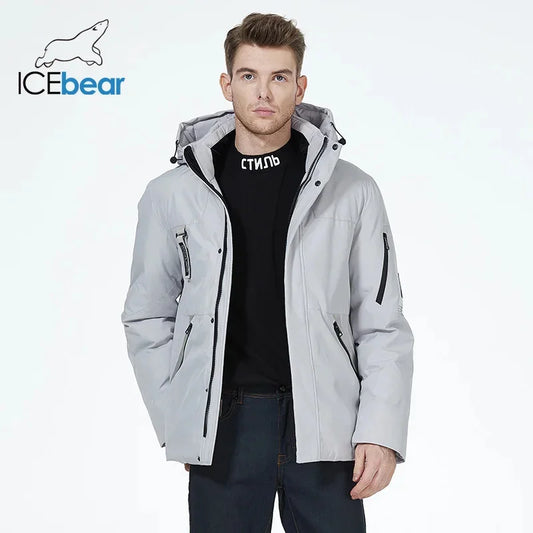 ICEbear 2023 hooded jacket winter essential clothing windproof and warm men's coat fashionable male parka MWD21926I