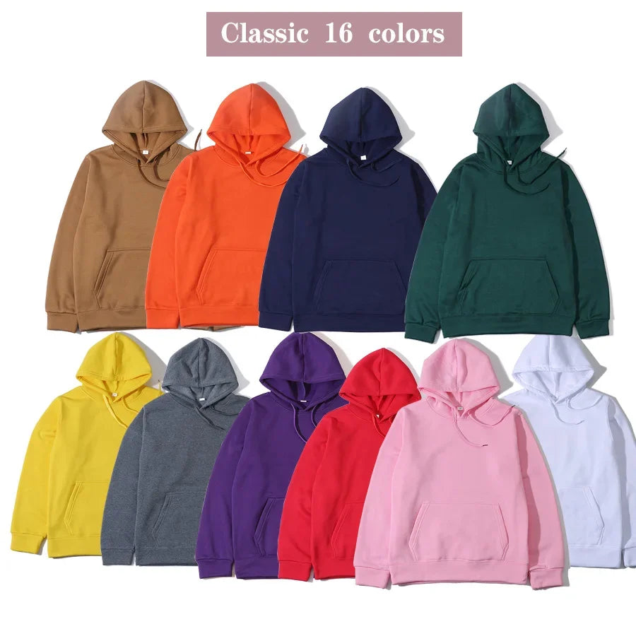 2023 Brand Men's Hoodie Harajuku Student Sweatshirt Pure Color Fashion Simple Streetwear Men's And Women's Pullover Sweatshirt